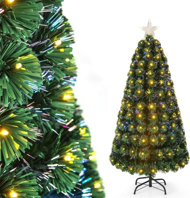 150/180 cm Künstlicher Weihnachtsbaum mit Beleuchtung, Kunstbaum Weihnachten