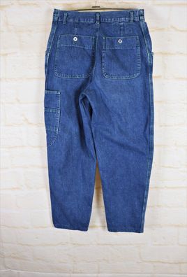 Jeanshose Benetton Sportswear 36 38 Cargo Jeans High Waist Paperbag Vintage 90er