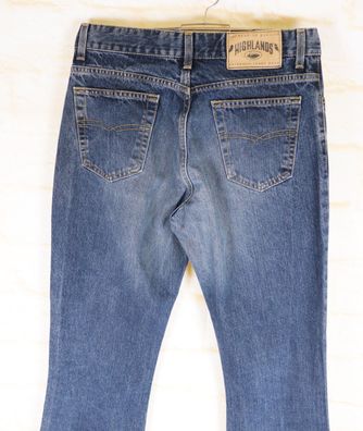 Vintage 90er Jeans Hose Highlands W31 L34 Größe 36 38 Denim Blue Blau Grau Jeanshose