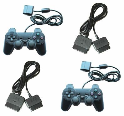 2x Gamepad-Controller & 2x Verlängerungskabel für PlayStation 1 & 2.