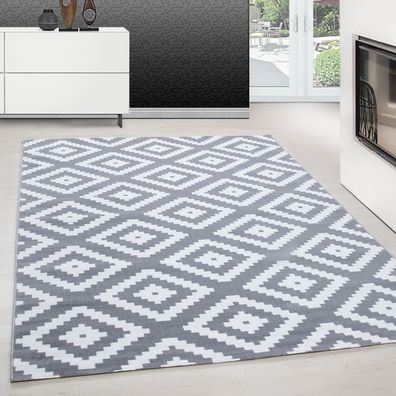Teppich modern design teppich Rechteck Skandinavische Karo Muster Grau