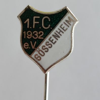 Fussball Anstecknadel 1. FC Gössenheim 1932 FV Bayern Unterfranken Kreis Würzburg