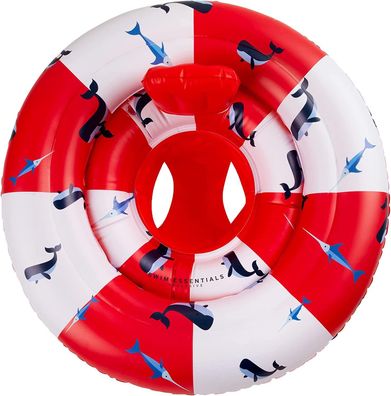 Swim Essentials Baby Schwimmring Wal Rot Weiß 69 cm