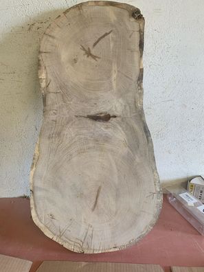 Baumscheibe, Holzscheibe, Tischplatte, Eiche ca.70x40x5 cm, geschliffen