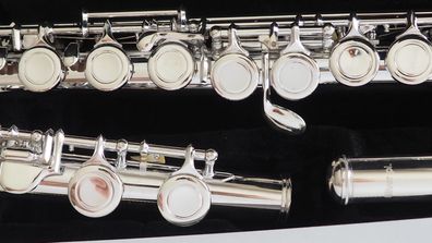 Querflöte YAMA. 311Flute, Flauta Silberkopf Stempel GERMAN SILVER