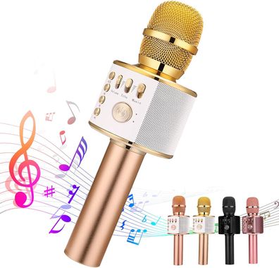Bluetooth-Karaoke-Mikrofon, kabelloser Hell Gold