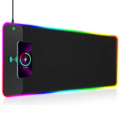 GIM RGB Gaming Mauspad 10W Mousepad LED 800x300x4mm 14 Beleuchtungsmodi mit 10W