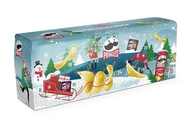 Pringles Chips Adventskalender 2023 Türkis Knabberei Weihnachten 24 Geschenke
