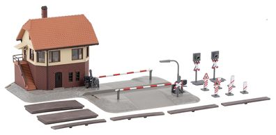 Modellbau Bausatz Bahnübergang mit Stellwerk, Faller N 231718 neu OVP