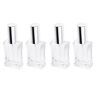 4 Stk 50ml Leer Quadratisch Glas Parfüm Zerstäuber Parfüm Flasche Parfum