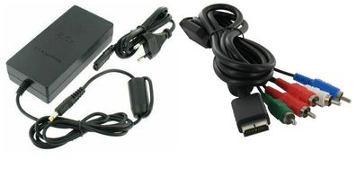 Playstation 2 YUV Komponentenkabel + AC Adaptor 8,5V, Netzteil, Trafo für PS2