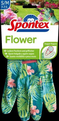 Spontex Flower der Gartenhandschuh Blumendesign Baumwolle Polyester Gr. S - M