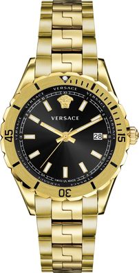 Versace VE3A00820 Hellenyium schwarz gold Edelstahl Armband Uhr Herren NEU