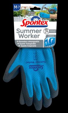Spontex Summer Worker Gartenhandschuh Atmungsaktiv blau - grau Gr. M - XL