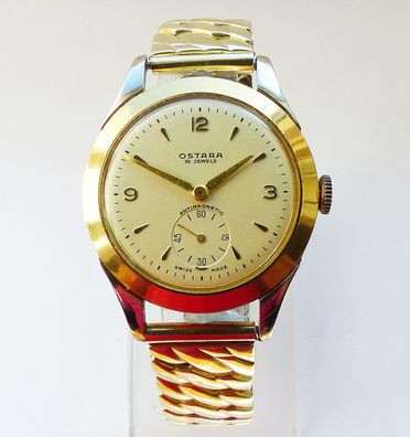 Schöne Ostara Swiss 15Rubis Herren Vintage Armbanduhr in Top Zustand