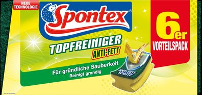 Spontex Topfreiniger Anti - Fett 6er Pack Pfannen Geschirr Haushalt
