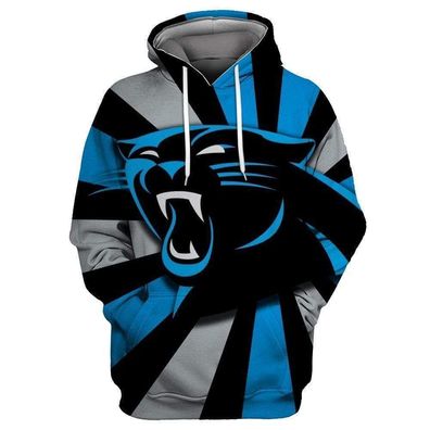 Fußball Herren 3D Sweatshirt Carolina Panthers Hoodie Kapuzenpullover Blau
