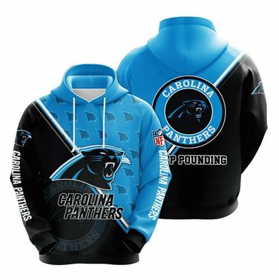 Fußball Herren 3D Sweatshirt Carolina Panthers Hoodie Kapuzenpullover Schwarz