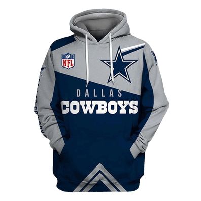 Fußball Herren 3D Sweatshirt Dallas Cowboys Hoodie Kapuzenpullover Blau