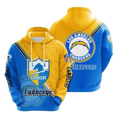 Fußball Herren 3D Sweatshirt Los Angeles Chargers Hoodie Kapuzenpullover Gelb