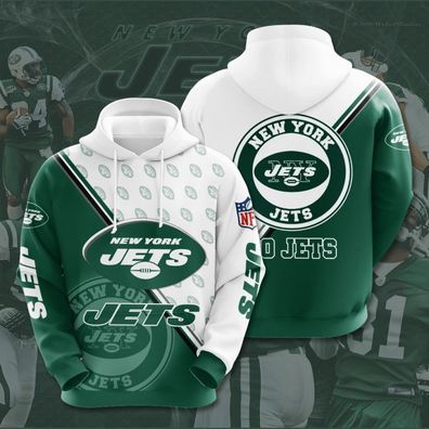 Fußball Herren 3D Sweatshirt New York Jets Hoodie Kapuzenpullover Grün