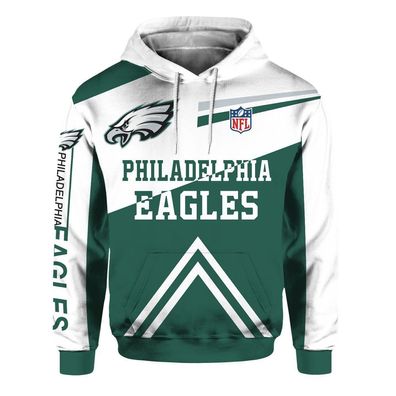 Fußball Herren 3D Sweatshirt Philadelphia Eagles Hoodie Kapuzenpullover Grün