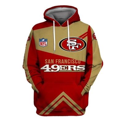 Fußball Herren 3D Sweatshirt San Francisco 49ers Hoodie Kapuzenpullover Rot