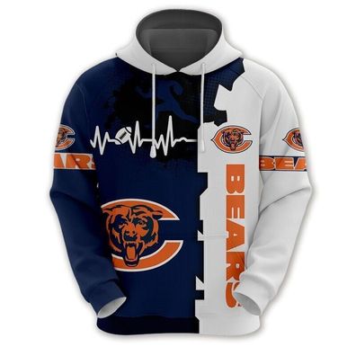 Fußball Herren Sweatshirt Chicago Bears Trefferfarbe Hoodie Kapuzenpullover