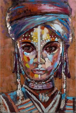 Handgefertigtes Metallbild Woman Modern Art II ca. 60x40 Kunst Bild 3D-Optik Wandbild
