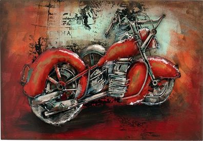 Handgefertigtes Metallbild Iron Horse Map ca. 40x60 cm Bild 3D-Optik Wandbild