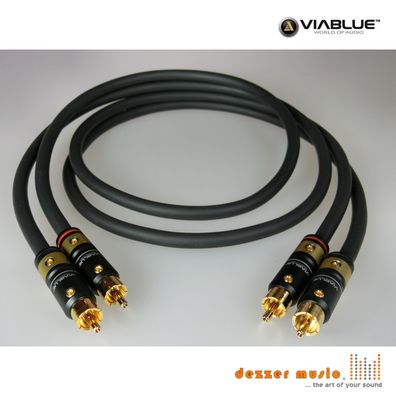 2x 1m Cinch-Kabel ViaBlue NF-S1 Silver Quattro T6s / 1,00m - von dezzer music