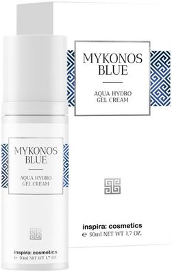 Inspira cosmetics Mykonos Blue Aqua Hydro Feuchtigkeitscreme Gesichtscreme Gel ...