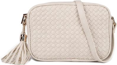 Kleine Damen Handtasche£¬Geflochtene Umh?ngetasche mit Quasten mini bag