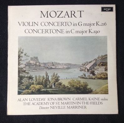 Argo ZRG 729 - Violin Concerto In G Major K.216 / Concertone In C Major K.190