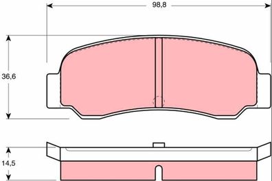 TRW GDB209 Bremsbelagsatz Bremsbeläge hinterachse für Mitsubishi Lancer II 1.6