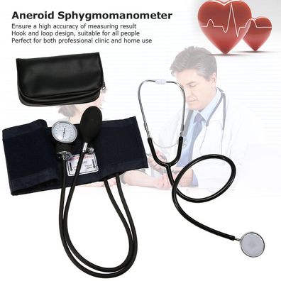 Aneroid Blutdruckmanschette Kit Oberarm-Blutdruck Stethoskop mit