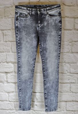 Superstretch Acid Washed Jeans Hose Cambio 36 38 Denim Schwarz Used Grau Skinny