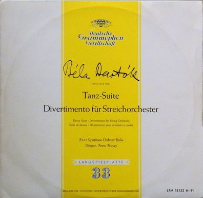 Deutsche Grammophon LPM 18 153 - Tanz-Suite / Divertimento Für Streichorchester