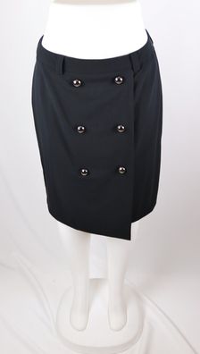 Rock Business Wickelrock Laura Kent XL 44 Schwarz Metall Midirock Knopfleiste