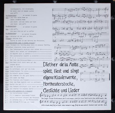 Disco-Center DC 331800 - Diether De La Motte Spielt, Liest Und Singt Eigene Klav