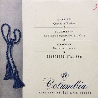Columbia 33CX 1408 - Quartet In G Minor / La Tiranna Spagnola, Op. 44, No 4 / Qu