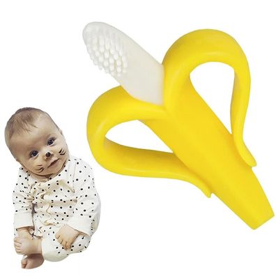 Banana Zahnbürste und Beißring 100% BPA-Frei - Baby Beissring für erste