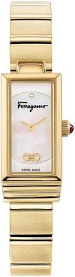 Salvatore Ferragamo Essential SFMK00522 weiss gold Edelstahl Damen Uhr NEU