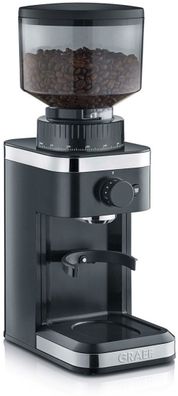Graef elektrische Kaffeemühle schwarz CM502 Edelstahl Kegelmahlwerk 130 W