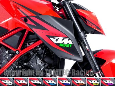 2x BEAST Aufkleber Sticker Motorrad Ducati Monster 821 Dark Stripe 1200 S R
