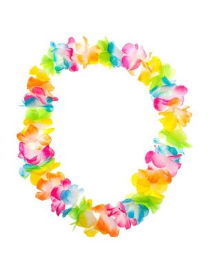 Kostüm Hawai Kette Blumenkette bunte Blütenkette Festival Karneval Fasching