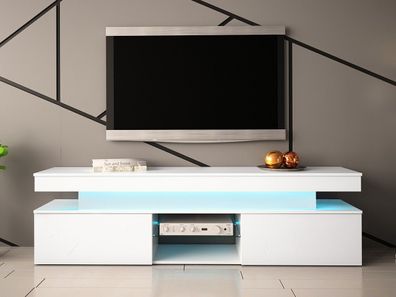 TV-Lowboard 2D 190 Glossa TV-Tisch mit Beleuchtung Modern Kollektion M24