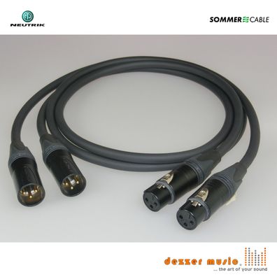 2x 0,3m sym XLR Kabel Carbokab Neutrik Goldstecker Sommer Cable 3pol....1 + + + +