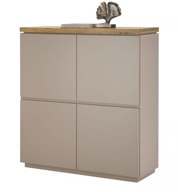 Kommode Sideboard Anrichte grau lackiert Akazie massiv Soft-Close 113cm Möbel Palamos