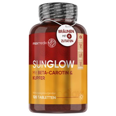 maxmedix Sunglow Tabletten mit Beta Carotin, Kupfer, Vitamin B3 & B2-120 vegane Table